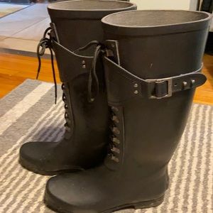 Ugg rain boots lace up.